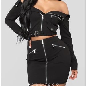 Fashion nova 2-piece biker babe set